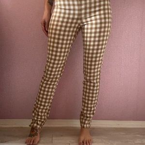 Zara basic check skinny pants  -  Never been worn